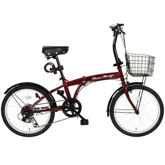 自転車 ミムゴ MG-CM206L Classic Mimugo 20インチ 折り畳み自転車 クラッシックレッド