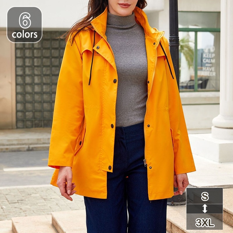 スプリングコート ウインドブレーカー パーカー レディース トレンチコート ロング丈 防風 防水 春秋用 長袖 ジップアップ ポケット ロングコート アウター トップス スポーツ トレーニング ウンテ