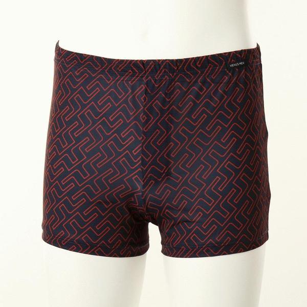 ポリスパン幾何学男性イージーフィットドローストリングVMP7275ESG