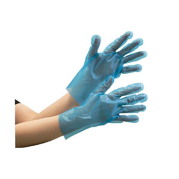 （まとめ） ミドリ安全ポリエチレン使い捨て手袋 外エンボス 青 S VERTE-581-S 1箱（200枚） [x5セット] 5,593円
