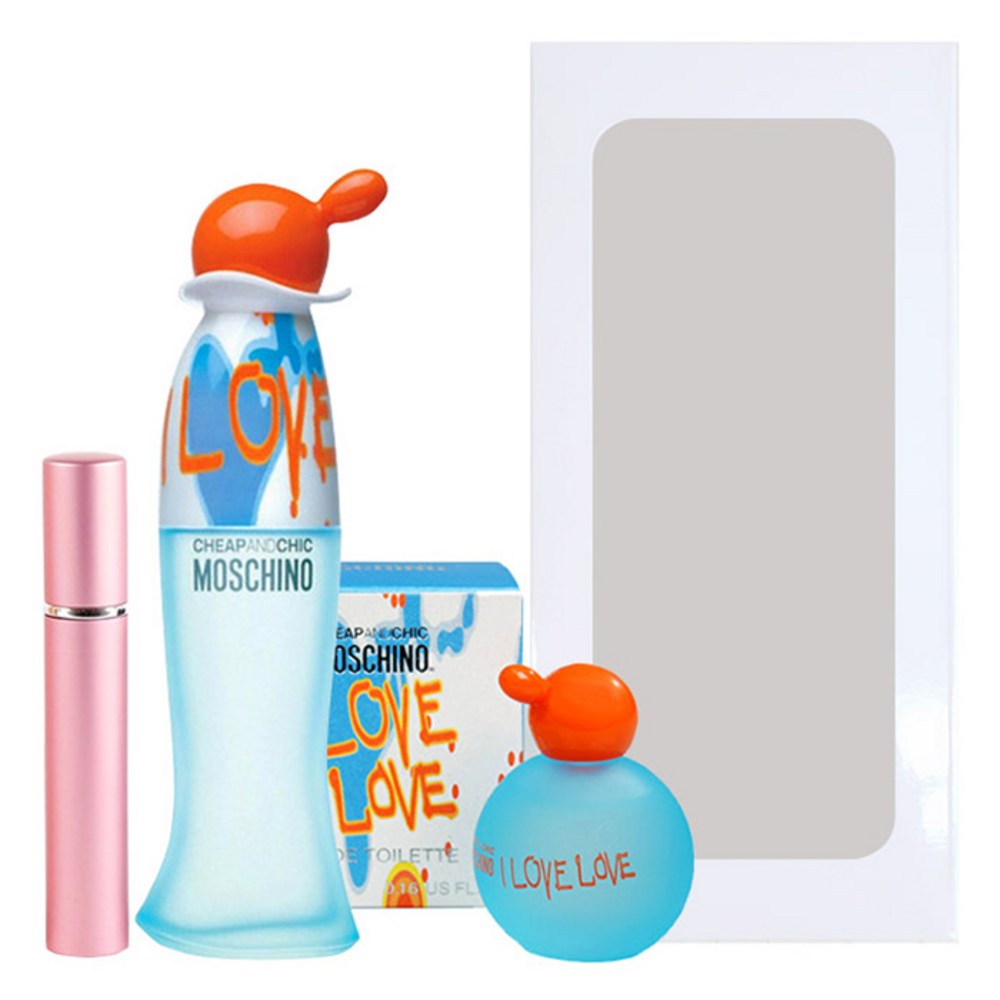 モスキーノアイラブラブオードトワレット30ml +ミニチュア香水+香水工瓶ピンク+セットボックスセット 5,378円