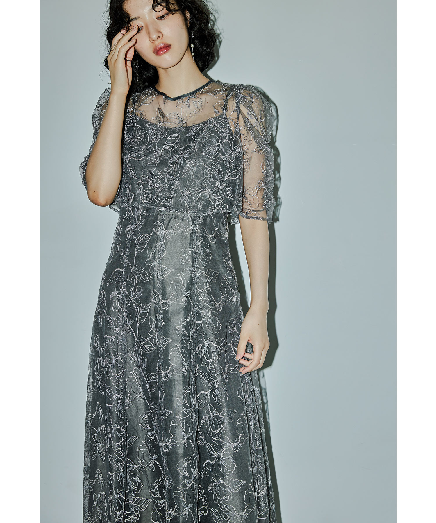 エンブロイダリーボレロセットドレス パーティードレス 結婚式 刺繍レース ワンピース キャミワンピース 2点セット レイヤード 羽織 お呼ばれ パーティー 二次会 披露宴 謝恩会 成人式 同窓会