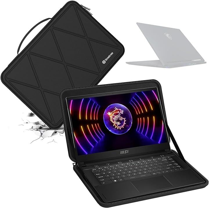 ハードEVA保護スリーブケース 14インチ MSI Stealth 14Studio 防水( Black-For MSI 14インチ, For MSI 14インチ(X8261))