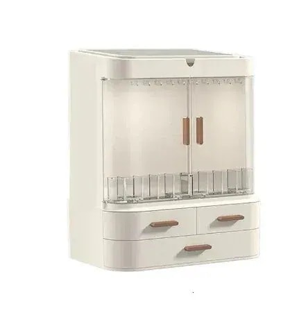 【期間限定】品質いいな LEDミラー化粧品収納ケースライト付きミラー付きデスク化粧品収納ケーススキンケアアクセサリー棚