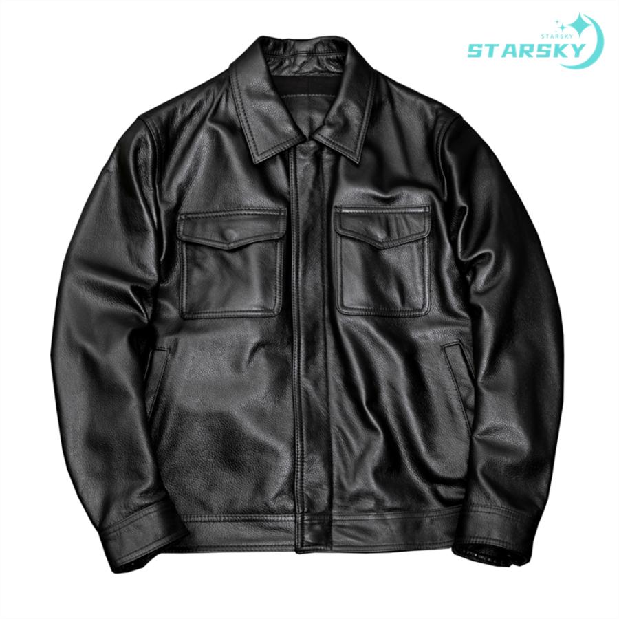 [2026新作] レザージャケット 牛革　メンズ ライダースジャケット コート 本革 大きいサイズ バイクジャケット　アウター バイク　ブルゾン　防寒 春秋冬