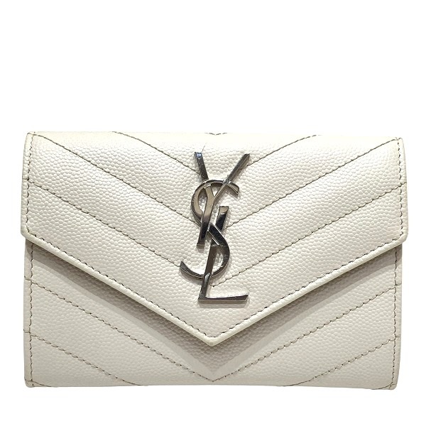 サンローランパリ エンベロープ ウォレット 414404 名刺入れ カードケース 【中古】