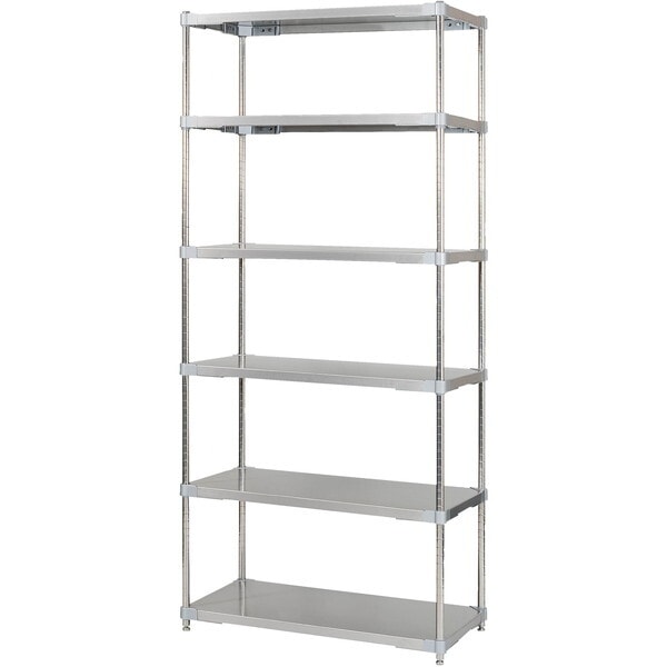 アイ・エル・シー GSS6-4690 燕三条製 PROFACE SUS304ステンレスソリッドシェルフ6段 460×900×2100 SUS304ステンレスポール メーカー直送