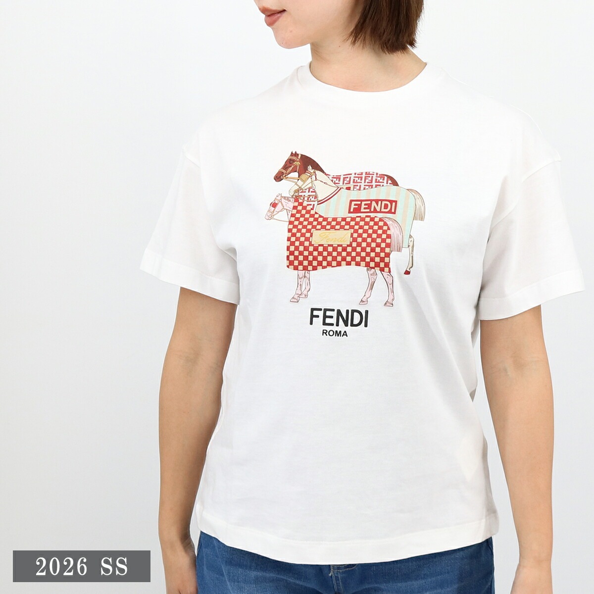 【大人もOK】ロゴTシャツ JMI498 F0TU9 馬 プリント 半袖 SS TEE クルーネック 子供服 カットソー ブランド