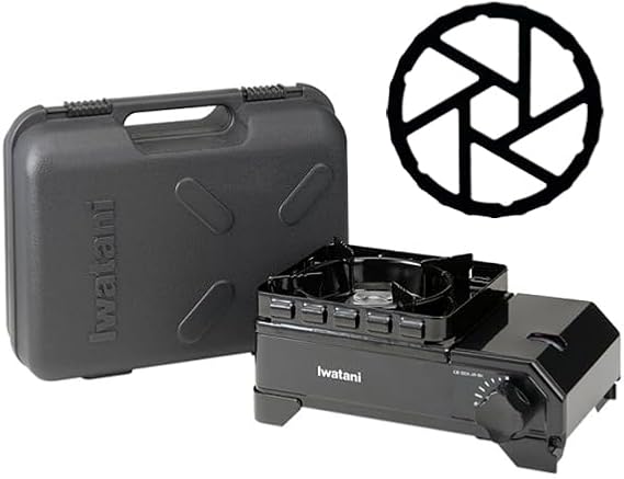 イワタニ 純正品 タフまるジュニア ブラック CB-ODX-JR-BK ＋ パール金属 ミニ五徳 【テツセイ】 HB5001 セット ガタつき防止 岩谷産業 小型 ケース付き キャンプ アウトドア