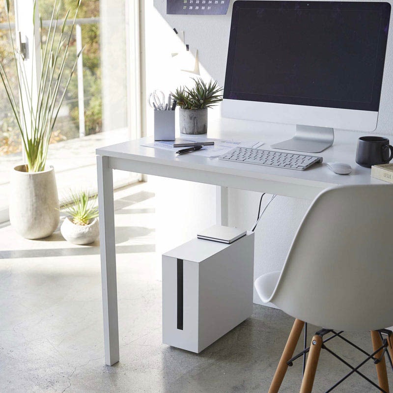 ケーブルボックス 山崎実業 TOWER タワー キャスター付きケーブル収納ラック ホワイト