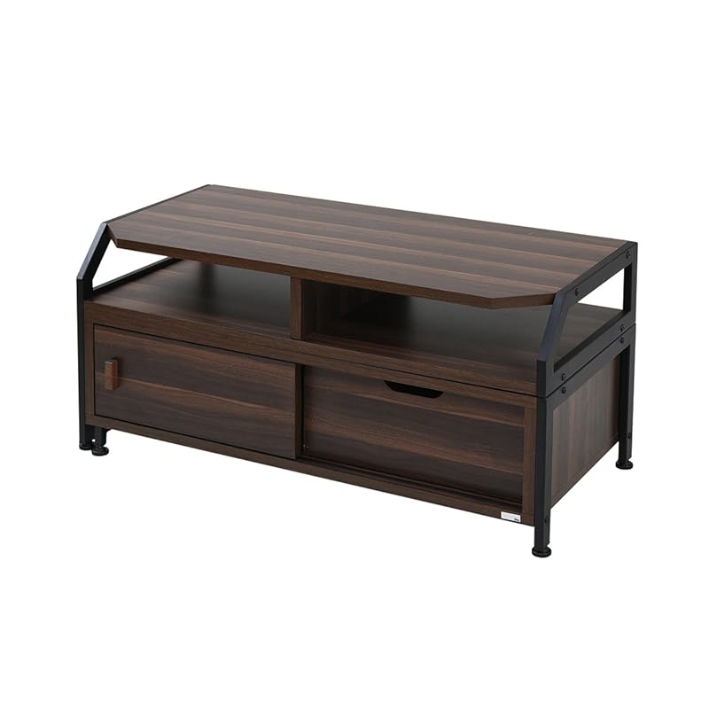 即納：JKプラン Rita テレビ台 ローボード 伸縮 コーナー 北欧 おしゃれ デザイン モダン テレビラック ミッドセンチュリー ブルックリンスタイル 幅87~159 DRT-1010-BK