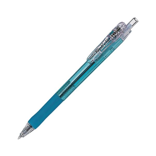 (まとめ) ゼブラ 油性ボールペン タプリクリップ0.7mm 黒 (軸色 ライトブルー) BN5-LB 1本 (×50セット)