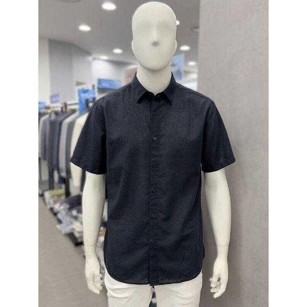 男性 夏 半袖 ヒドゥンボタン LINEN リネン 混紡 カジュアル シャツ 正装 ワイシャツ 3色_JK