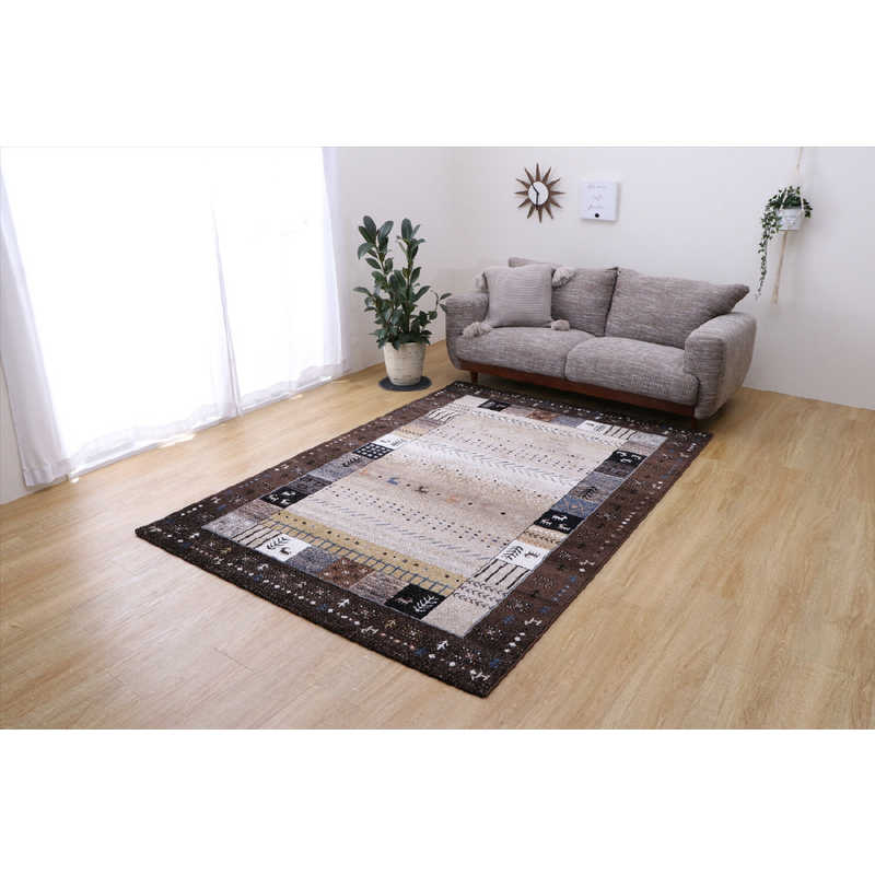 イケヒコ　ウィルトンラグ イビザ (約133×190cm/ブラウン)