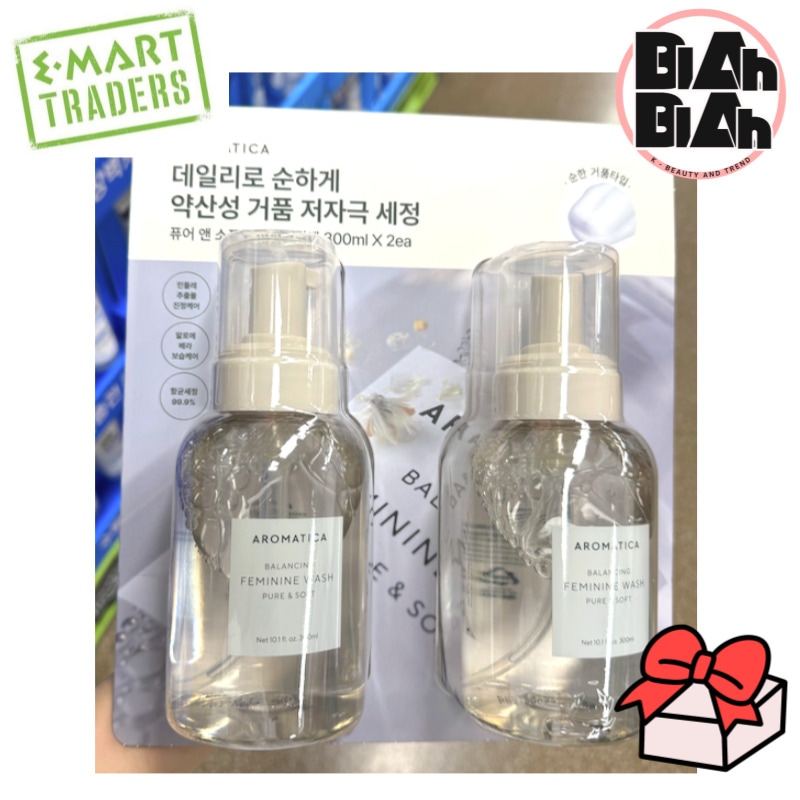 【韓国コストコ/トレーダーズ純正品 並行輸入品】 ピュアソフト フェミニンウォッシュ 300ml×2 弱酸性 デリケートゾーン用ソープ