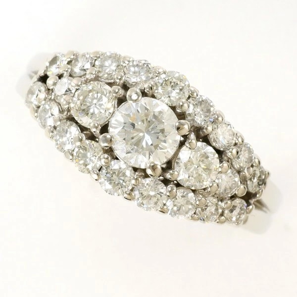 PT900 プラチナ リング 指輪 10号 ダイヤ 0.36 0.94 鑑定書 ジュエリー 中古