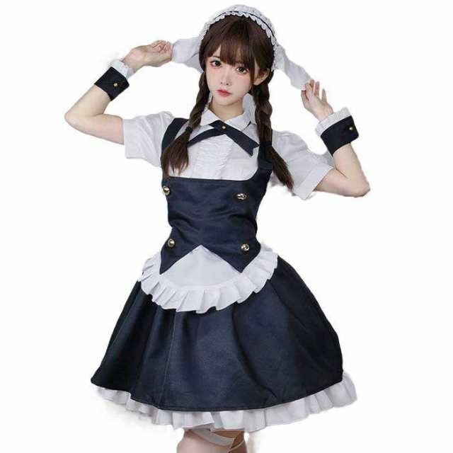 「急速出荷」最低価!格!メイド服 コスプレ 可愛い ハロウィン コスプレ 仮装 半袖 可愛い セット ゴスロリ 服 ワンピース メイド うさぎ耳 コスチューム 仮装 衣装 レディース 大人 可
