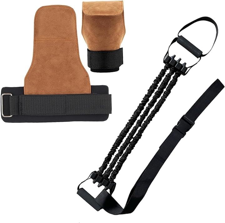 懸垂 補助 プルアップ 補助バンド パワーグリップ チューブ ＆ グローブ( ブラック＆モカ)