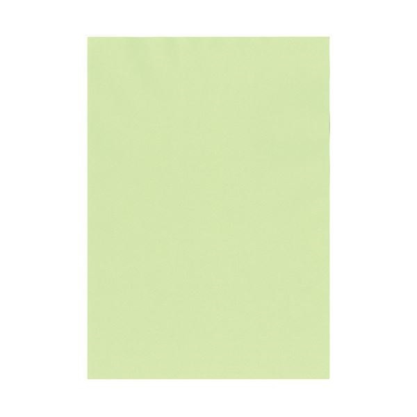 （まとめ）北越コーポレーション 紀州の色上質A4T目 薄口 若草 1冊（500枚） [x2セット]