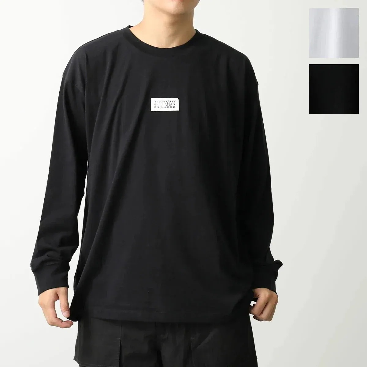 MM6 エムエムシックス メゾンマルジェラ Tシャツ SH0GC0034 S24312 メンズ 長袖 ロンT コットン ナンバリング ロゴT クルーネック カラ