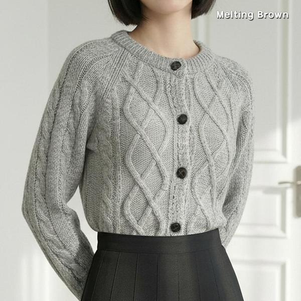 レディース ケーブルニット 春カーディガン CC26