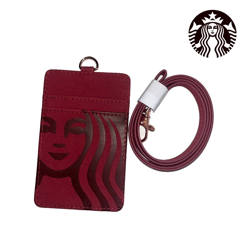 [本物]スターバックスマルーンキャディネックレスカード財布