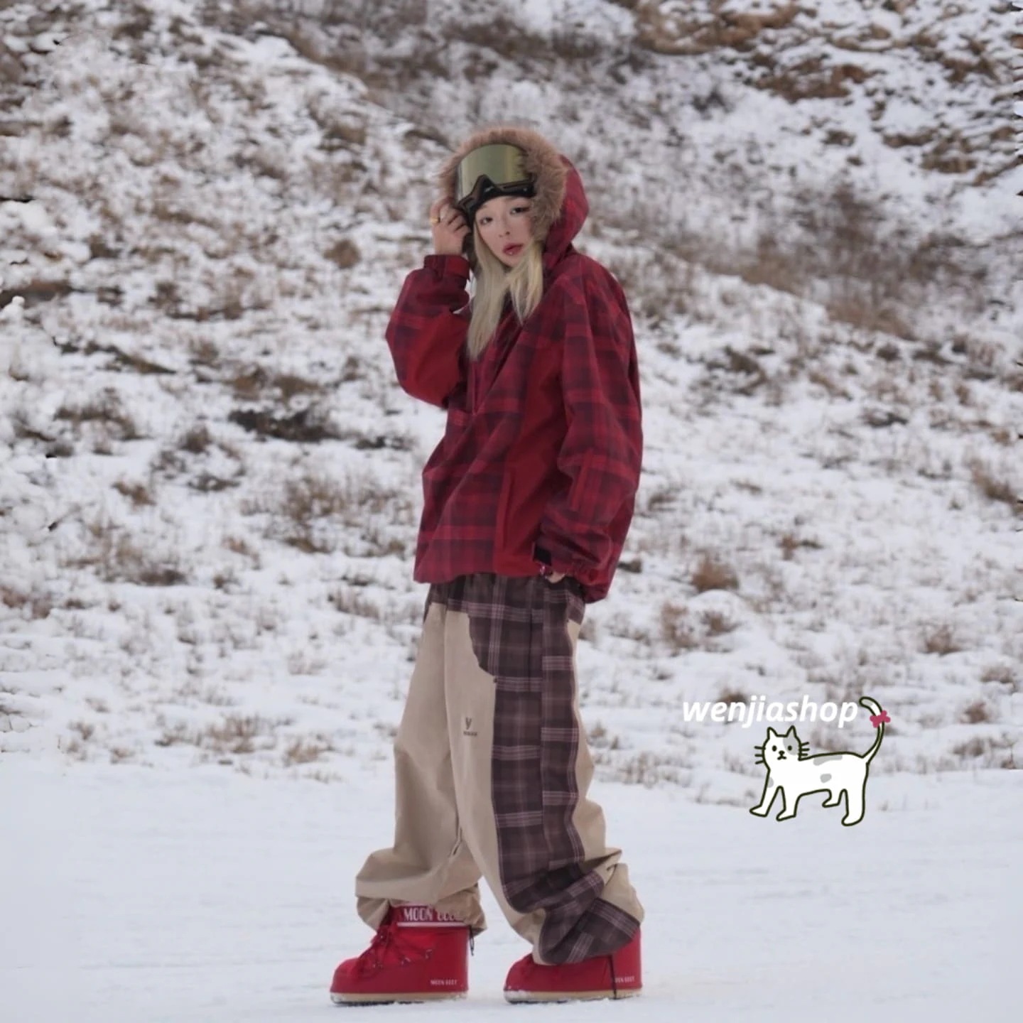 【少数入荷】値引き中スノーボードウェア 2026 2026 上下セット 耐水圧20000mm メンズ レディース ジャケット パーカー パンツ ズボン 撥水 チェック柄 韓国風 スノボウェア スノーウ