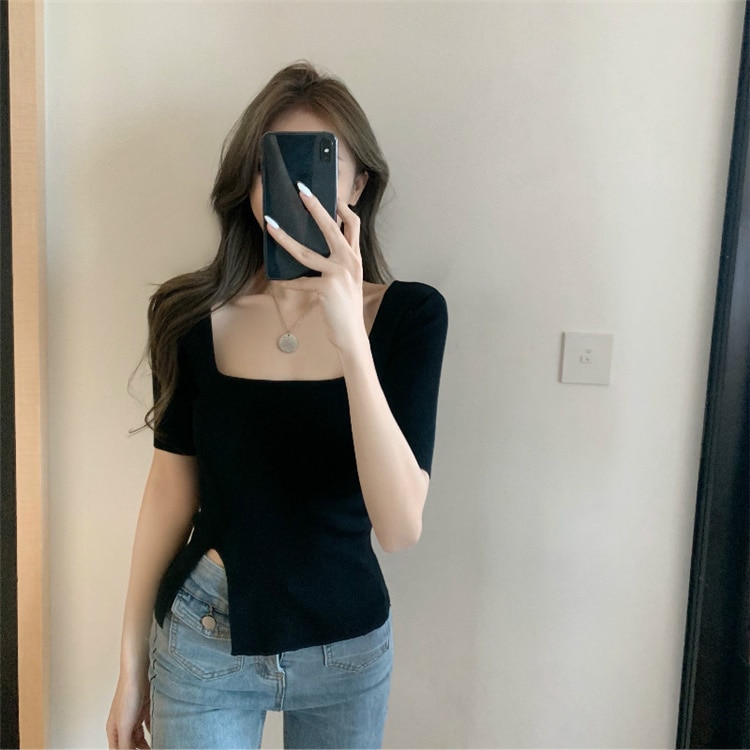 海外セレブ人気商品 おしゃれ 韓国ファッション 半袖 Tシャツ トップス トレンド スクエアネック おしゃれな 新作 21年夏 スリムフィット 評価 百掛け カジュアル ニット ギャザリング 海外セレブ人気商品 おしゃれ 韓国ファッション 半袖 Tシャツ トップス トレンド スクエアネック おしゃれな 新作 21年夏 スリムフィット 評価 百掛け カジュアル ニット ギャザリング