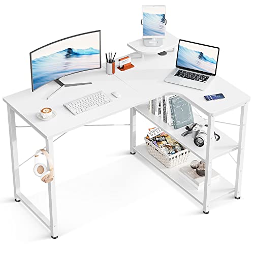 色：ホワイト サイズ：110*80*74cm ODK ゲーミングデスク パソコンデスク 幅110 l