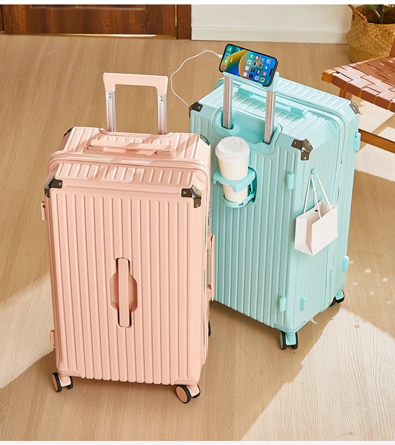 多機能スーツケース女性は充電口がありますレバーケース37分大容量暗号ケース学生スーツケース男性