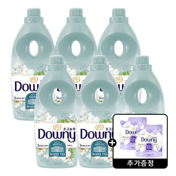 ダウニー 柔軟剤 ホワイトティー 1L 6個 +ダウニーホワイトムスク 200mL 2個