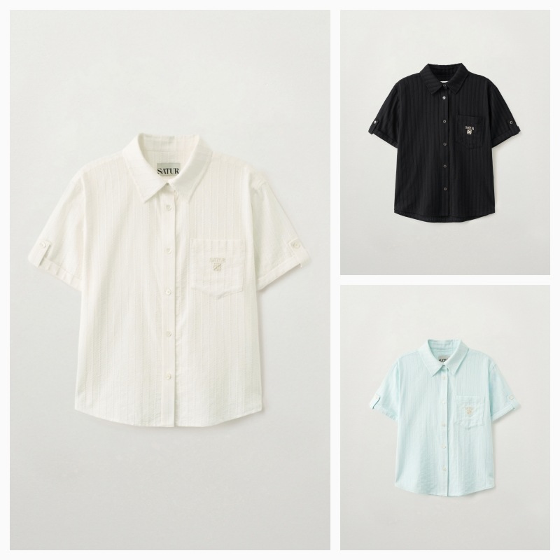 【SATUR】26SS (W) ROLL UP HALF SHIRT : 3COLORS