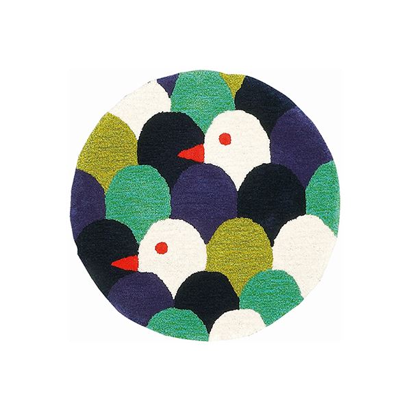 ラグマット/絨毯 [約80cm 円形 ブルー] 『moritori』 プレーベル 12,446円