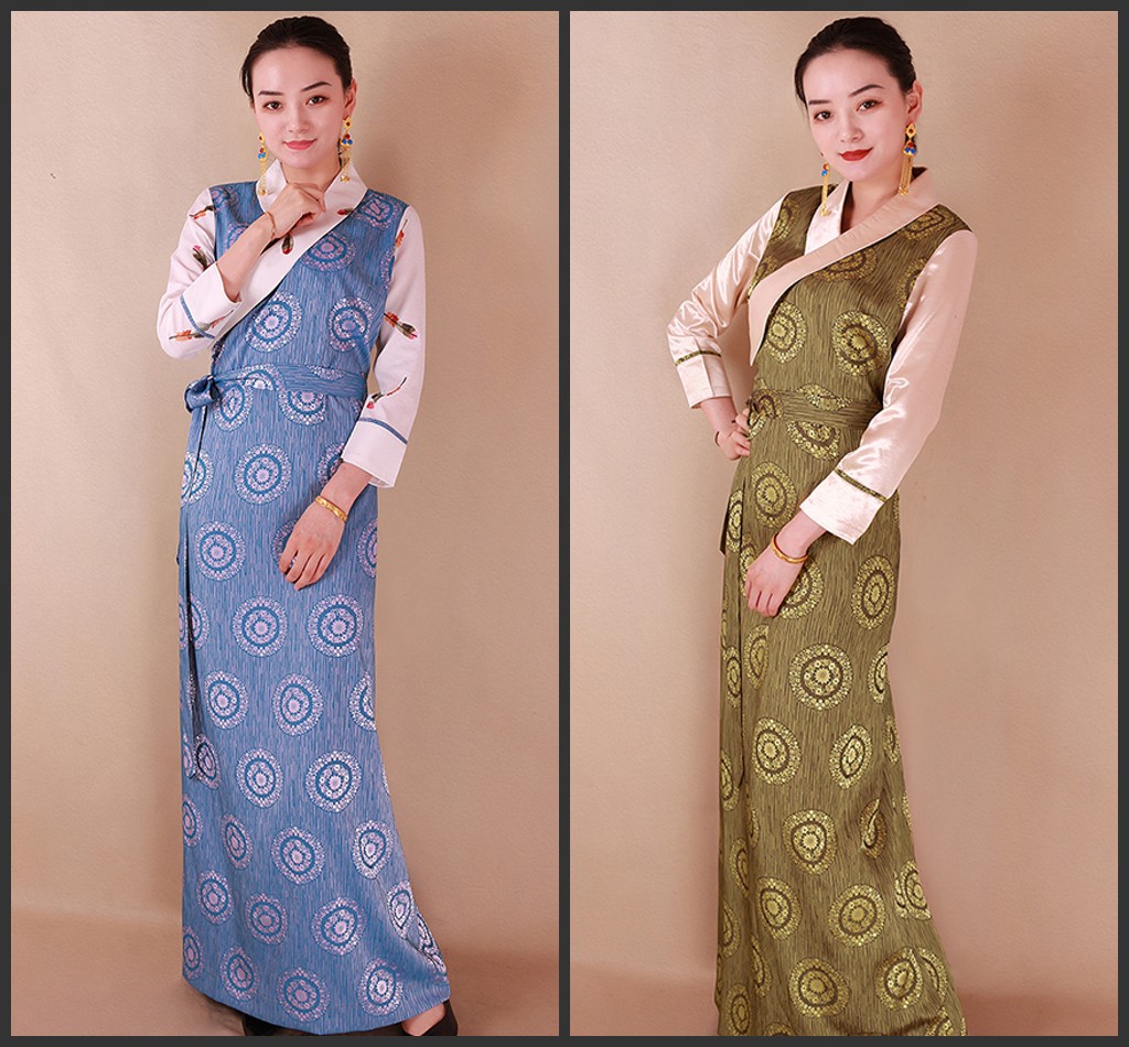 新品 　チベット 長袍　チベットドレス　スカート　民族 　衣装 　伝統 　豪華 　高級　レディース　チベット民族　手作り 　ハンドメイド 女性 15,243円