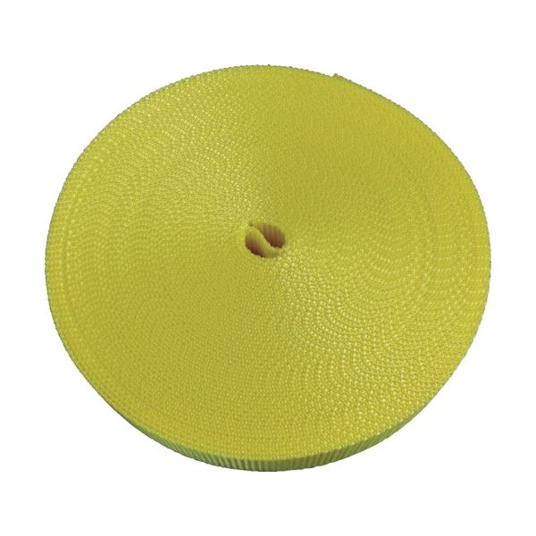 （まとめ）ナイロン平ベル 1.2tx20mmx10m 黄色 TNB2010-Y 1巻 [x3セット]