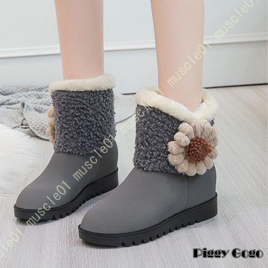 スノーブーツ レディース ショートブーツ 軽量 裏起毛 防寒靴 防水 防滑 ジッパー ショートウィンターブーツ 暖かい 厚底 冬用 カジュアル 雪靴 綿靴 通勤通学