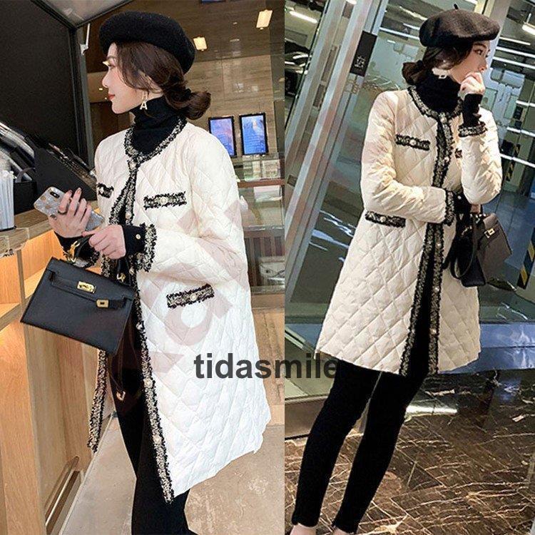 大人気上品中綿コートレディース軽量ダウンジャケットトップスやつはながた軽しい冬服Aライン膝下おしゃれ可愛いミリタリーコートカジュアルコート