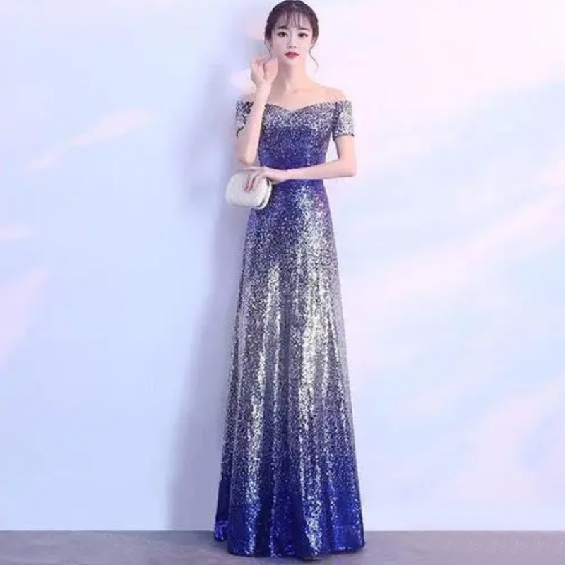 ウエディンドレスロング丈ライト長袖気質優雅大きいサイズ結婚式二次会演奏会花嫁撮影