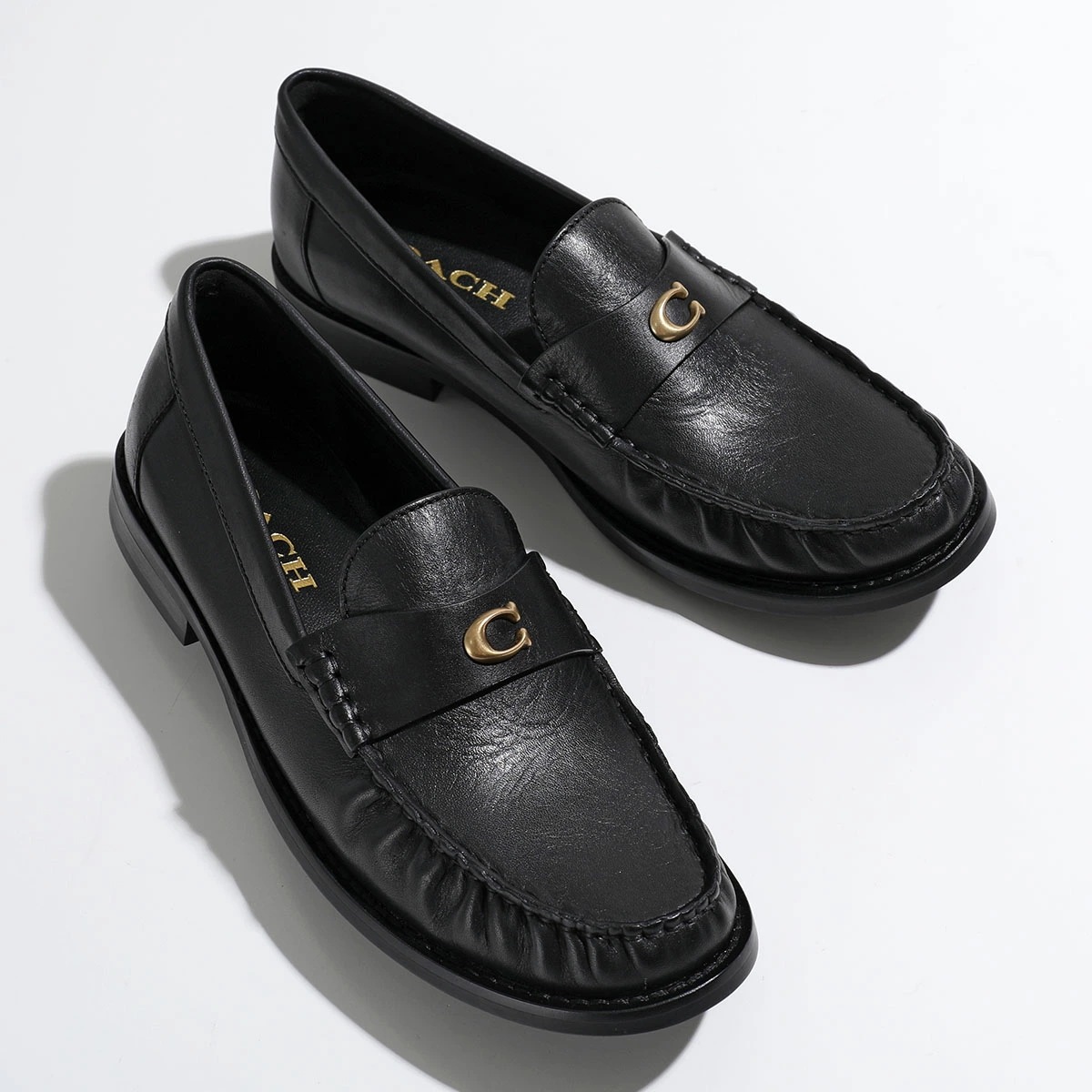 COACH コーチ ローファー JOLENE ジョリーン CK017 レディース レザー シューズ Cロゴメタル 革靴 BLK/BLACK 35,164円