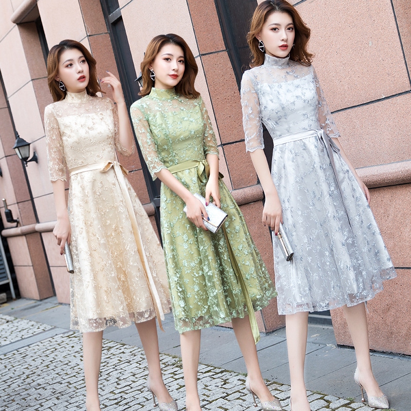 パーティー ドレス レディース服 結婚式 ワンピース 二次会 発表会 20代 30代 40代 50代マルチカラーミニドレス2024新しい気質イブニングドレススリムドレスは毎日着用できます