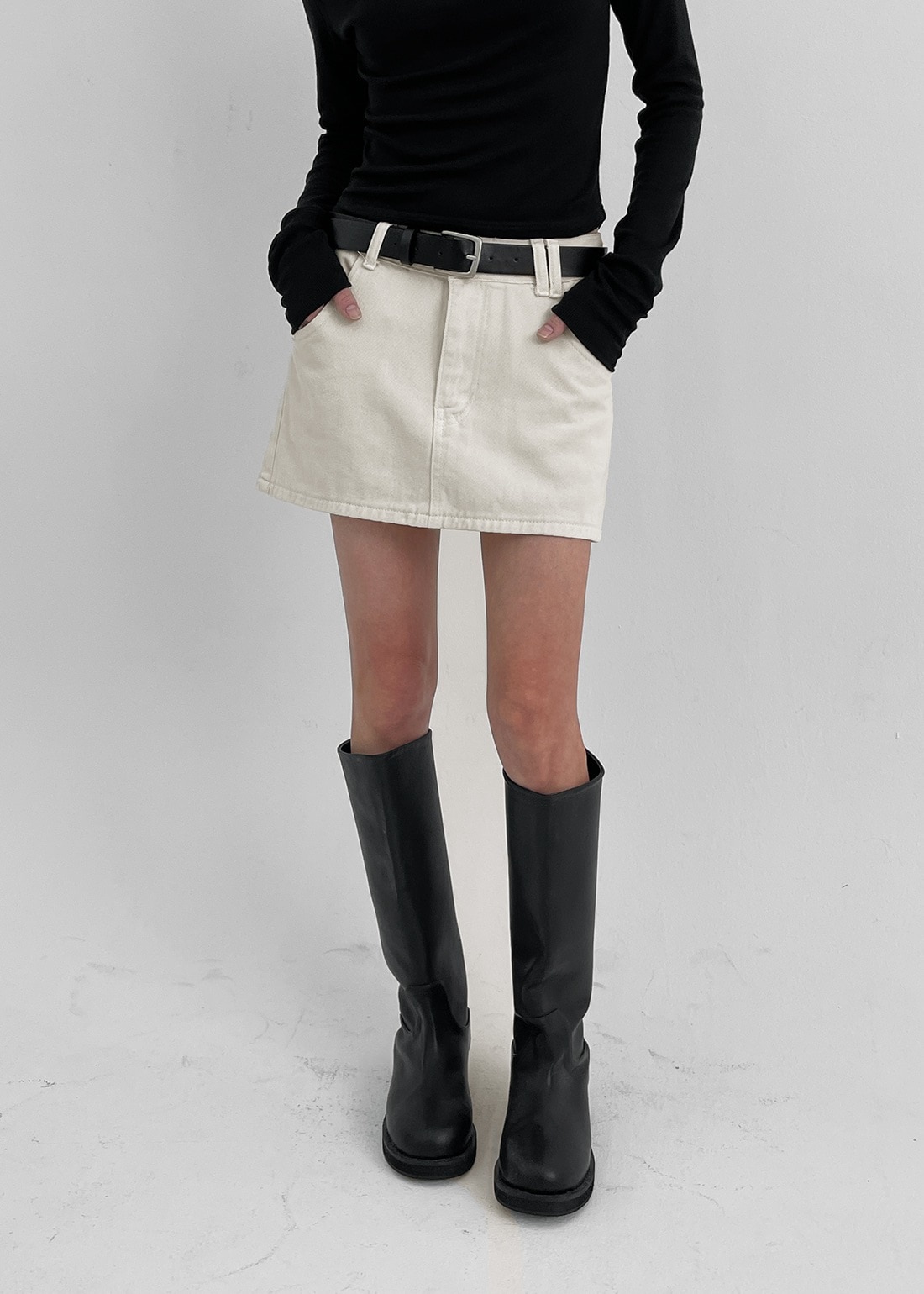 モドットミニスカートパンツベルトセット