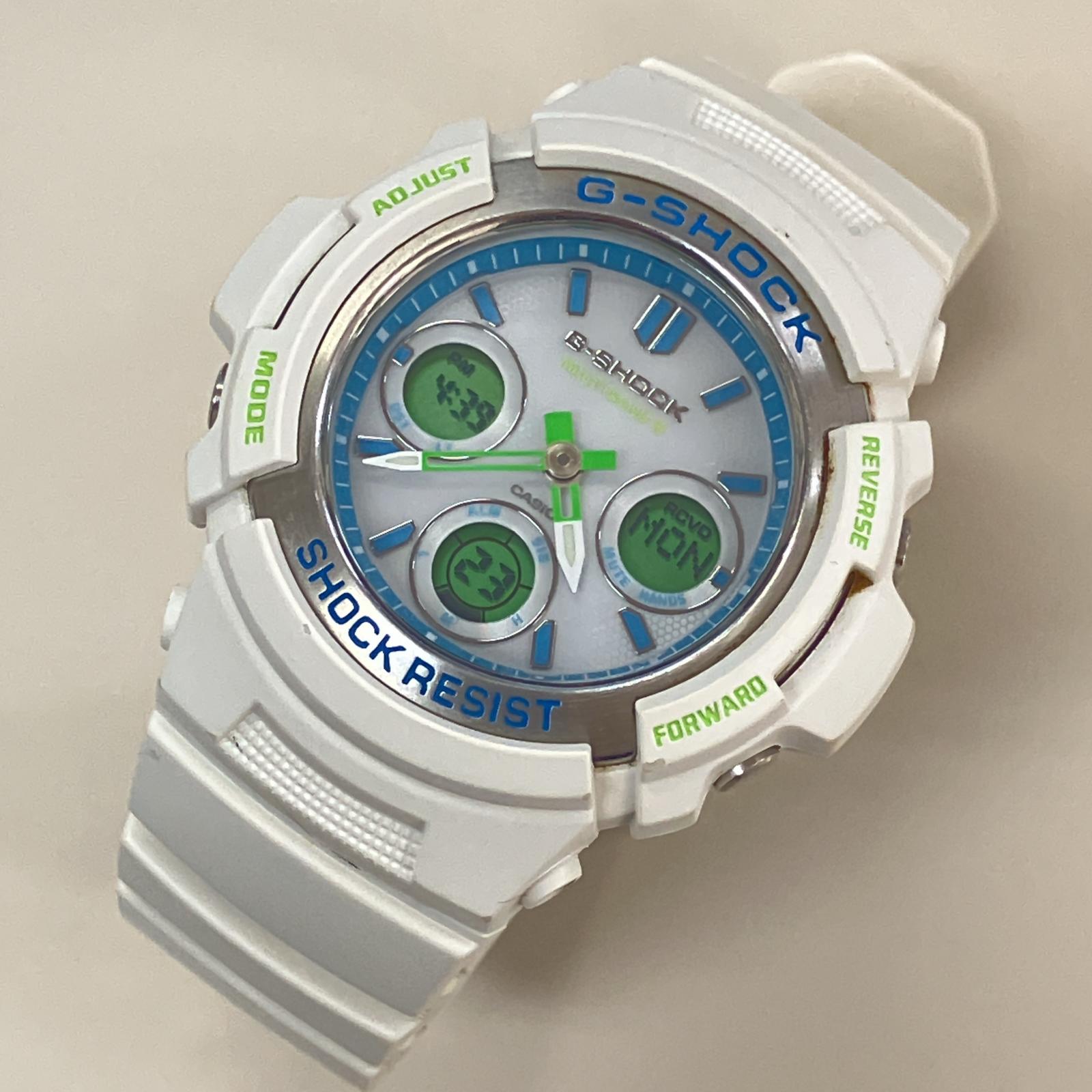 AWG-M100SWG 腕時計 ホワイト ライトブルー【中古】 ユニセックス 8,760円