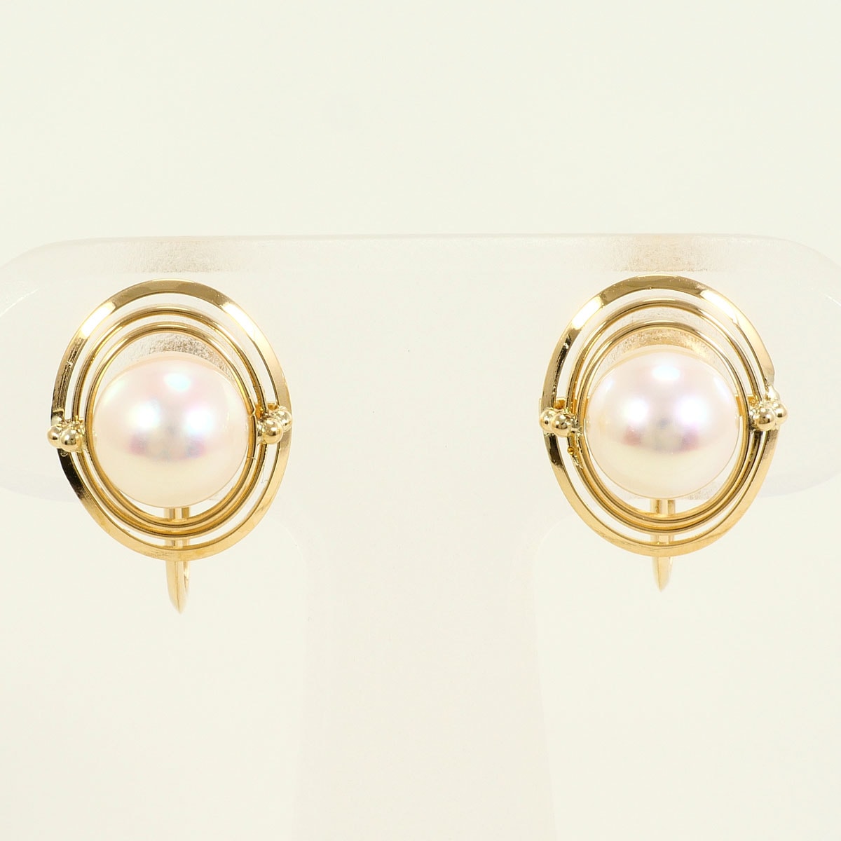 K18 18金 YG イエローゴールド イヤリング パール（真珠） 総重量約3.2g 中古