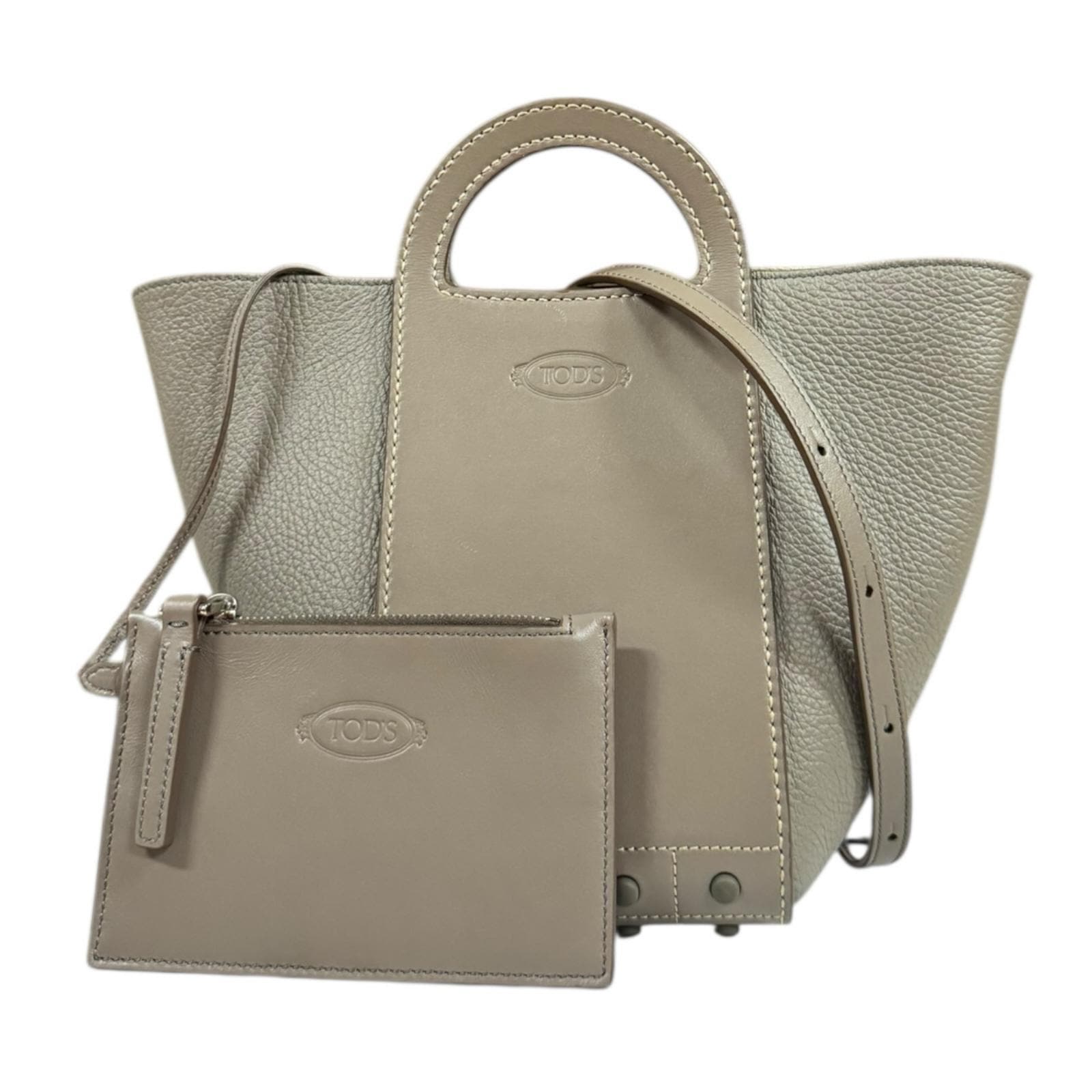 トッズ ゴンミーニ ミニ ショッピング ショルダーバッグ レザー ブラウン TOD’S 中古