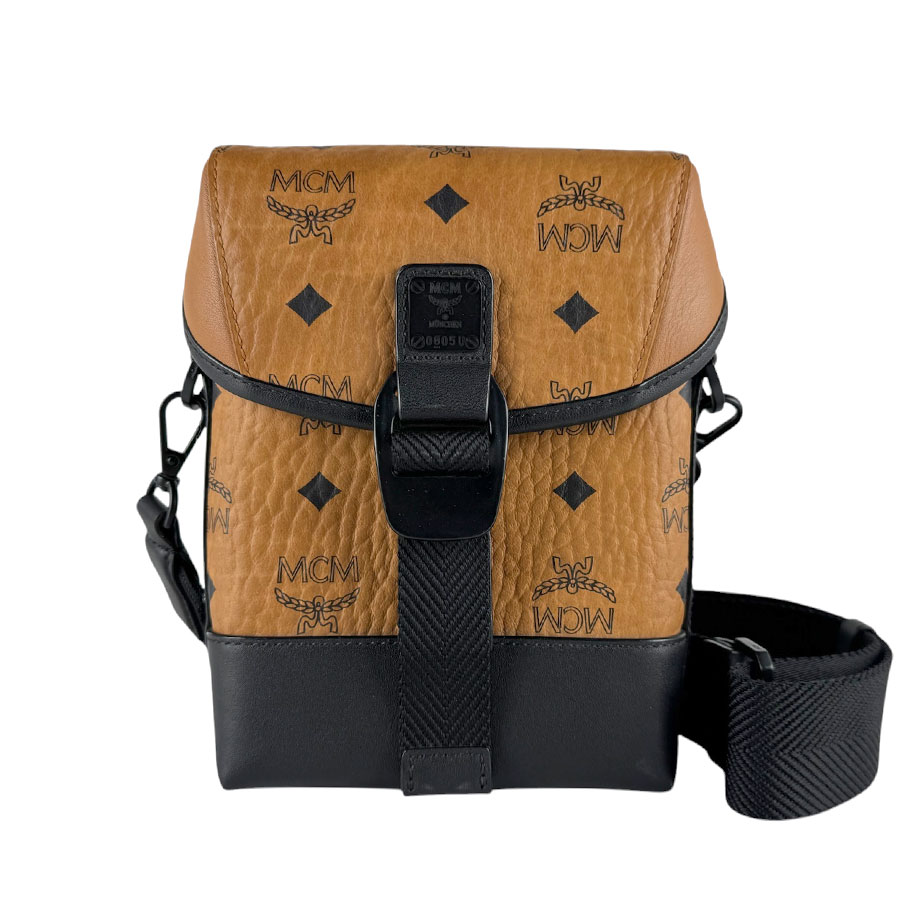 エム シー エム MCM ショルダーバッグ レザー ブラウン/ブラック ユニセックス z9966