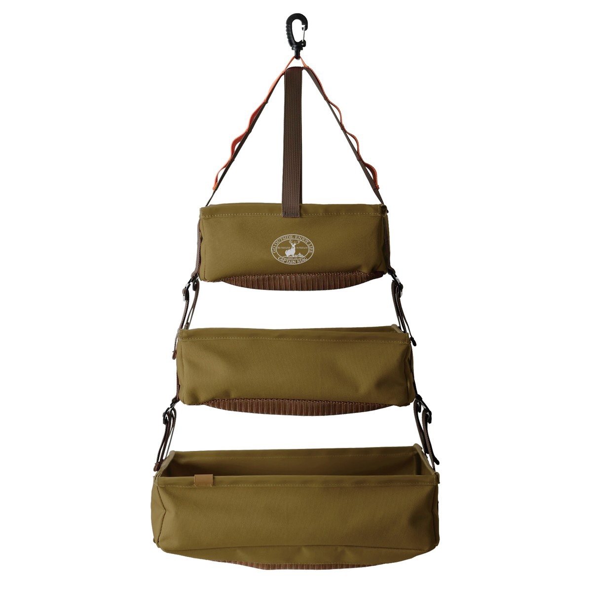 キャプテンスタッグ ビヨンドストレージ メッシュボックス 3ピース オリーブ UP-1075 スペース 有効活用 車 アウトドア 吊り下げ CAPTAIN STAGcm　裏