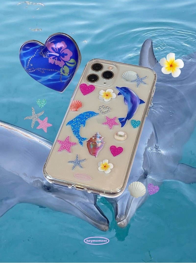 【Hey Moment】glitter dolphin case iPhone Case 4,734円