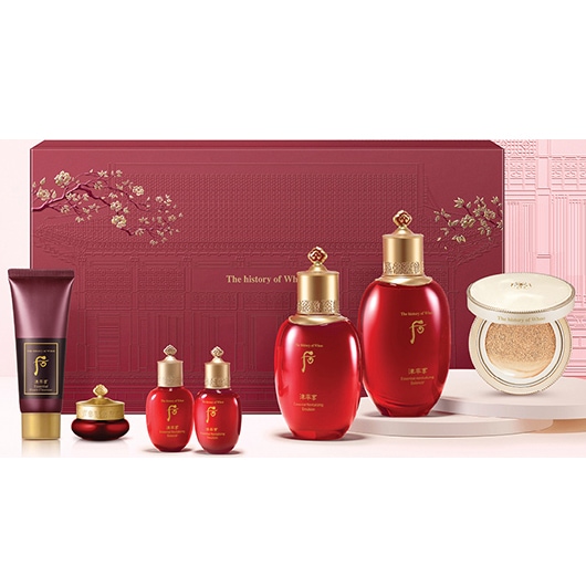 津率享(ジンユルヒャン) 津率(ジンユル) 3種企画セット/化粧水+乳液+クッション+サンプル4点付き／Jinyulhyang／Jinyul