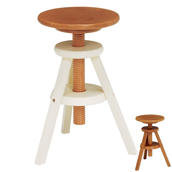 回転スツール 高さ調節 天然木 椅子 チェア 回転椅子 木製 ダイニングチェア イス いす スツール 丸椅子 回転 カウンターチェア バーチェア 作業椅子 腰掛け 背もたれなし