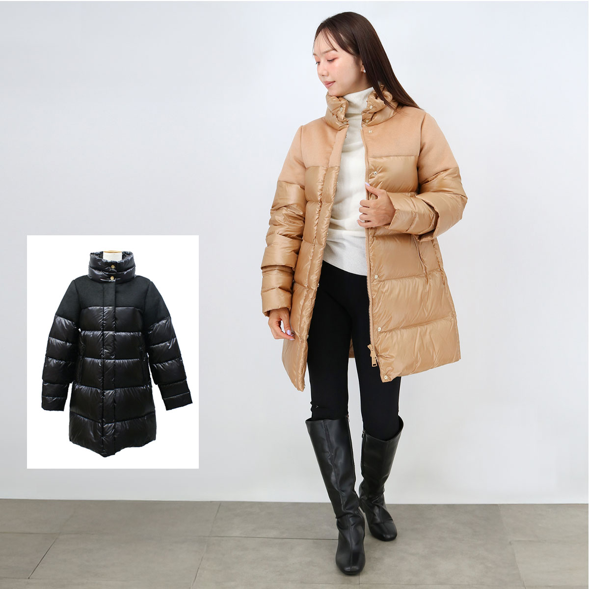 #8G764F INDIANA異素材ダウンコート　ダウンジャケット